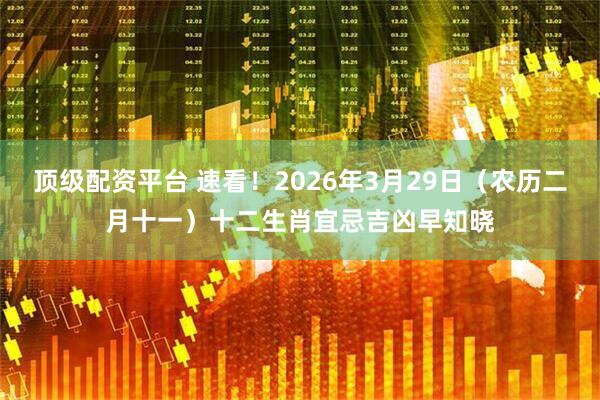 顶级配资平台 速看！2026年3月29日（农历二月十一）十二生肖宜忌吉凶早知晓