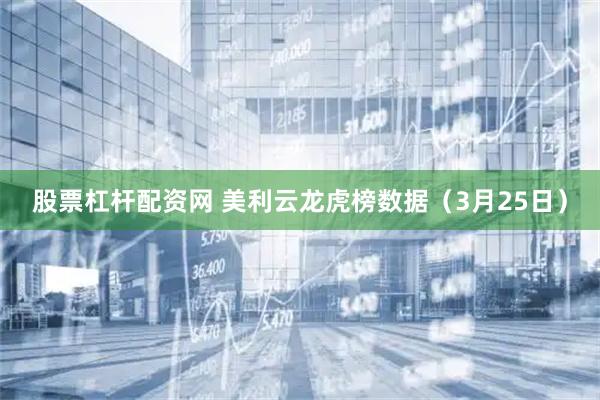 股票杠杆配资网 美利云龙虎榜数据（3月25日）